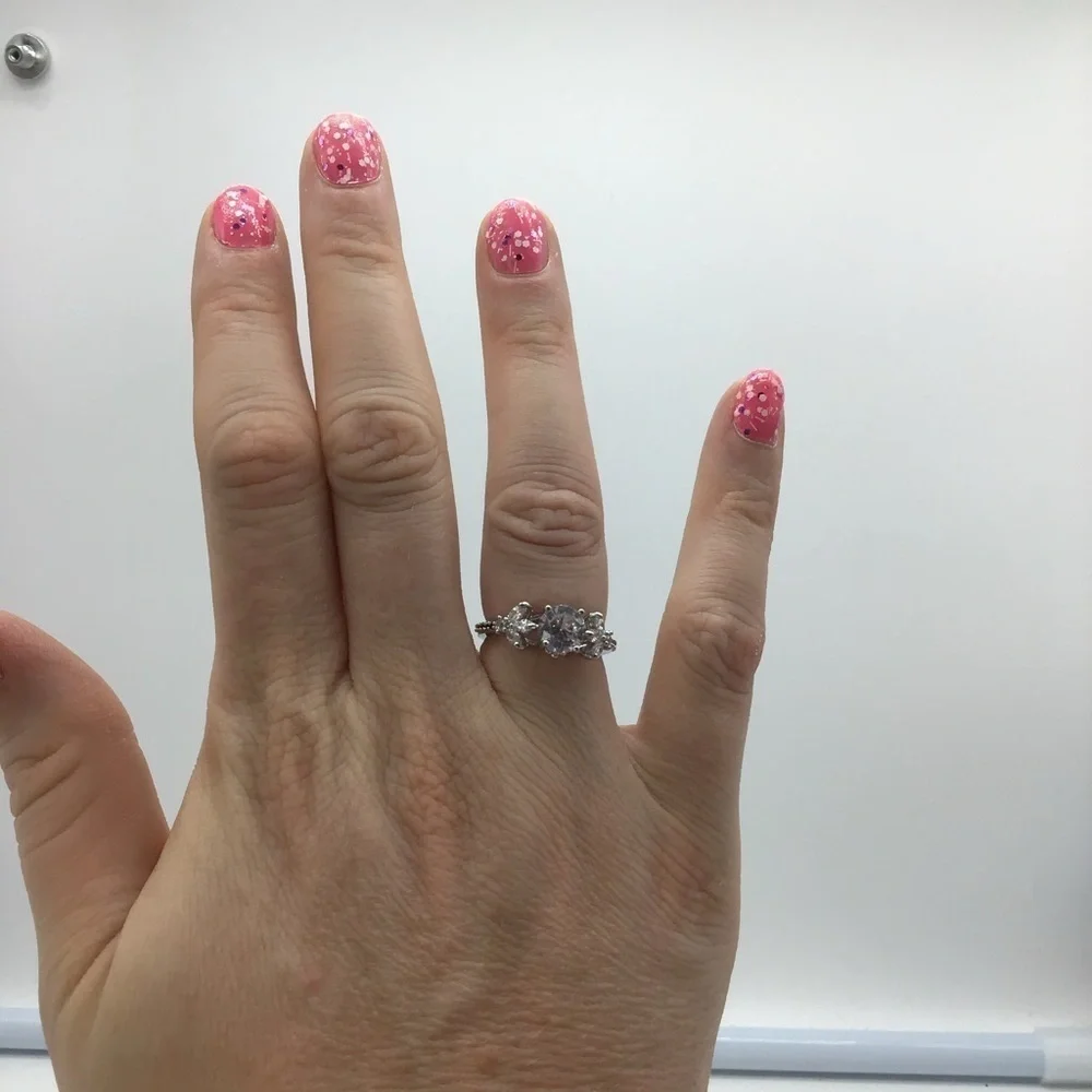 New white crystal fashion engagement ring size 7 - Picture 14 of 16